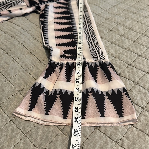 Dusty pink, black & cream dress XL - Picture 6 of 6